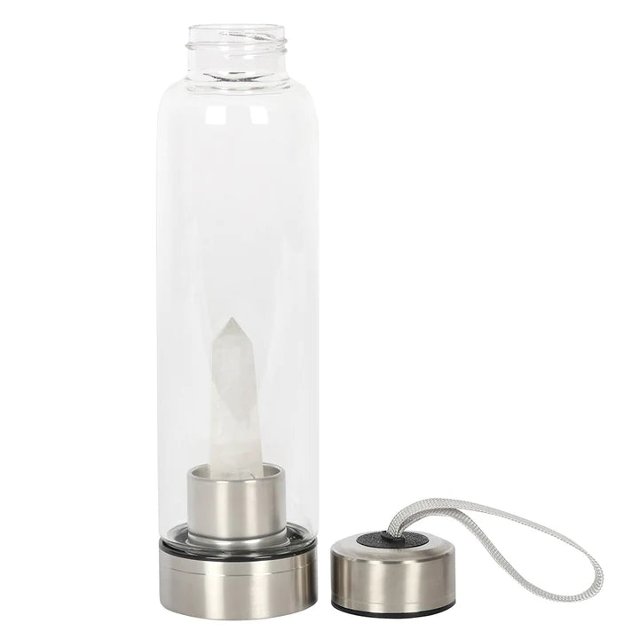 Clear Quartz Crystal Elixir Water Bottle