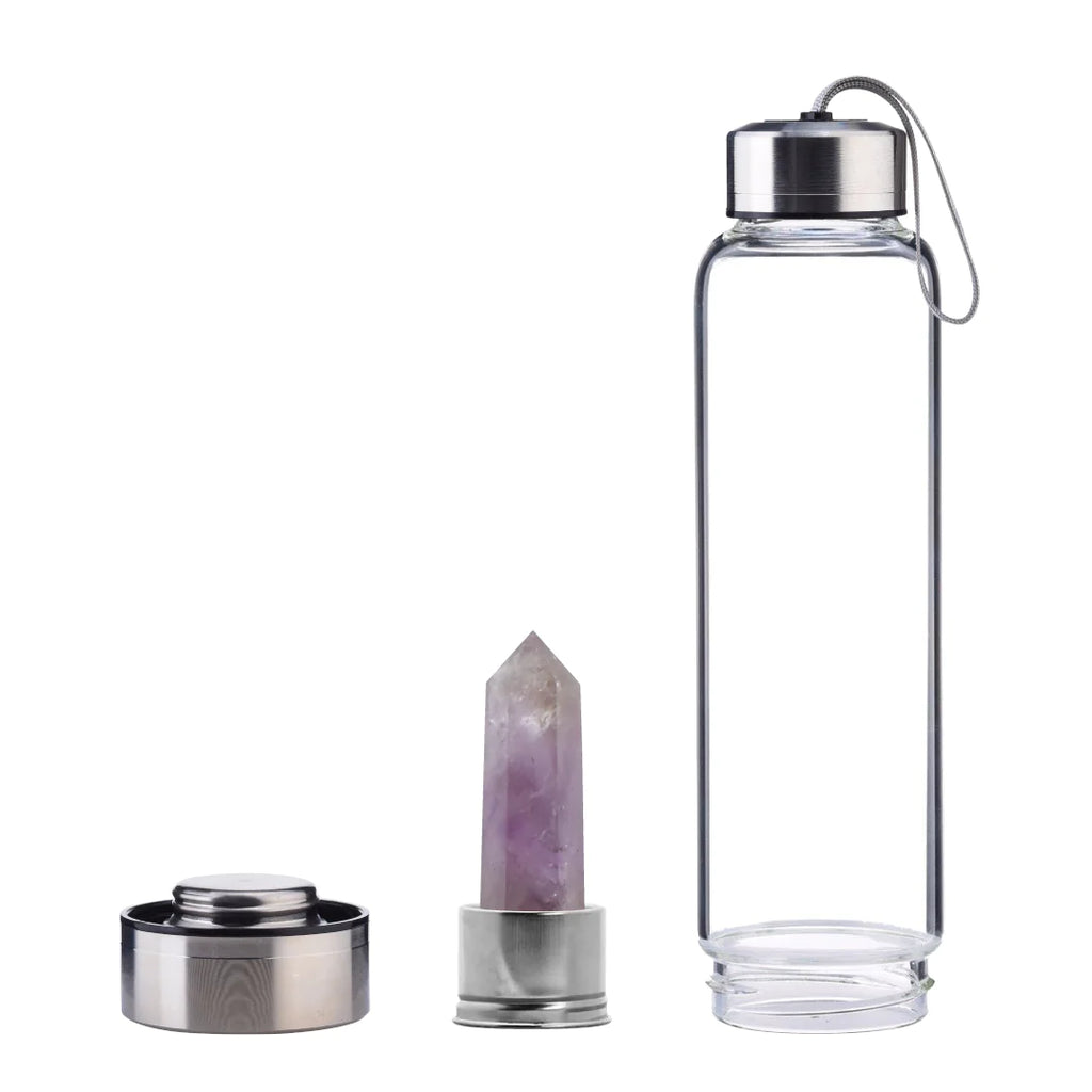 Amethyst Crystal Elixir Water Bottle