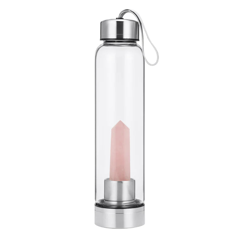 Rose Quartz Crystal Elixir Water Bottle