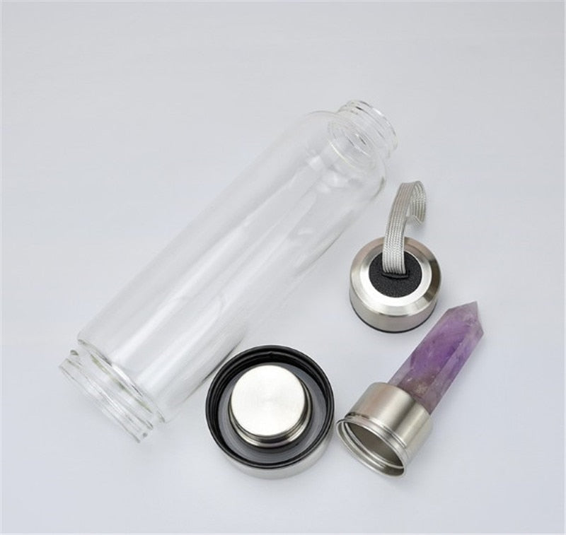 Amethyst Crystal Elixir Water Bottle