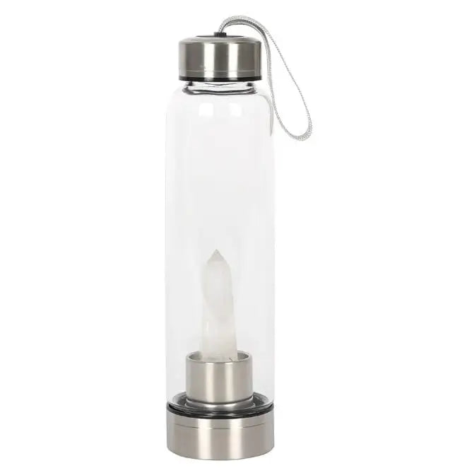 Clear Quartz Crystal Elixir Water Bottle